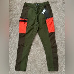 Olive & Orange Tactical Track Pants
